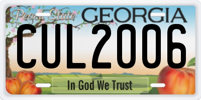 GA license plate CUL2006