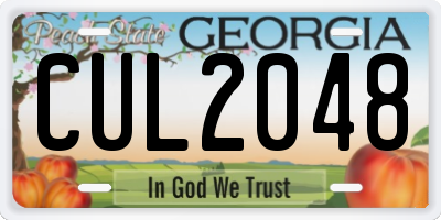 GA license plate CUL2048