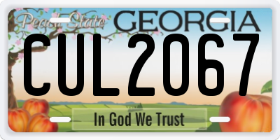 GA license plate CUL2067