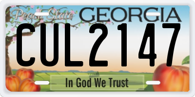 GA license plate CUL2147
