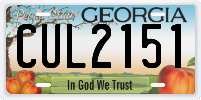 GA license plate CUL2151