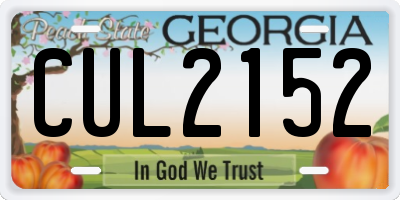 GA license plate CUL2152