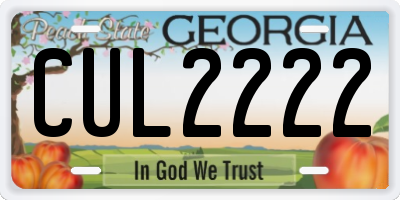GA license plate CUL2222