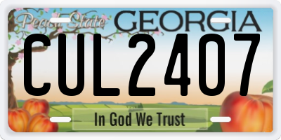 GA license plate CUL2407