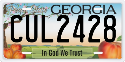 GA license plate CUL2428