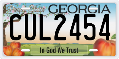 GA license plate CUL2454