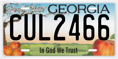 GA license plate CUL2466