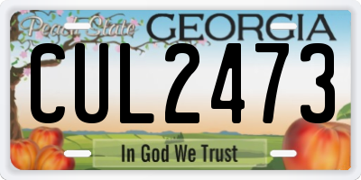 GA license plate CUL2473