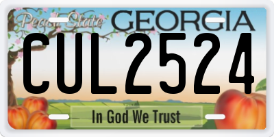 GA license plate CUL2524