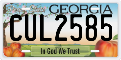 GA license plate CUL2585