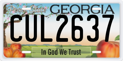 GA license plate CUL2637
