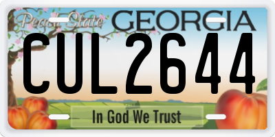 GA license plate CUL2644