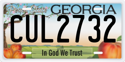 GA license plate CUL2732
