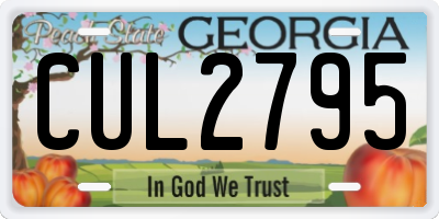 GA license plate CUL2795