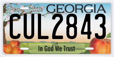 GA license plate CUL2843