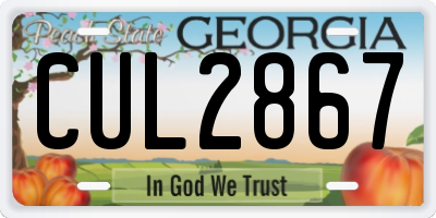 GA license plate CUL2867
