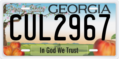 GA license plate CUL2967