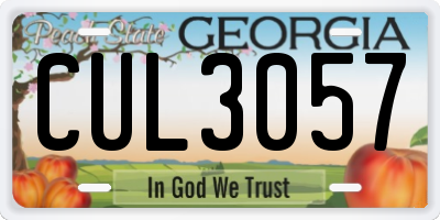 GA license plate CUL3057