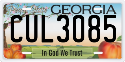 GA license plate CUL3085