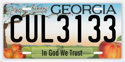 GA license plate CUL3133