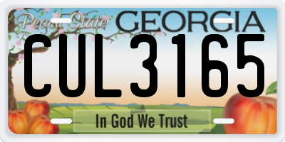 GA license plate CUL3165