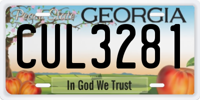GA license plate CUL3281