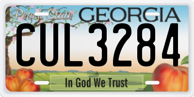 GA license plate CUL3284