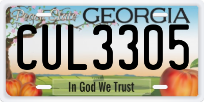 GA license plate CUL3305