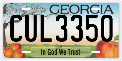 GA license plate CUL3350
