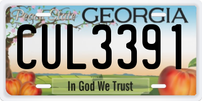 GA license plate CUL3391