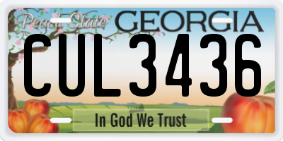 GA license plate CUL3436