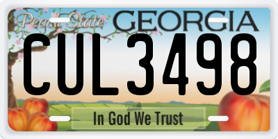 GA license plate CUL3498