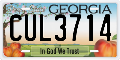 GA license plate CUL3714