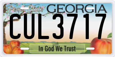 GA license plate CUL3717