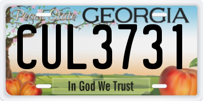GA license plate CUL3731