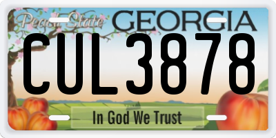 GA license plate CUL3878