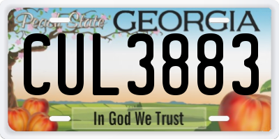 GA license plate CUL3883