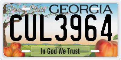 GA license plate CUL3964
