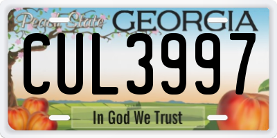 GA license plate CUL3997