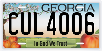 GA license plate CUL4006