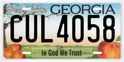 GA license plate CUL4058