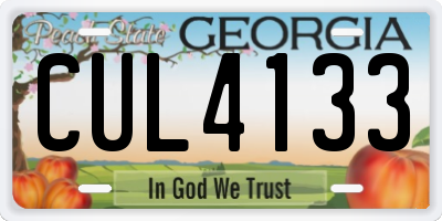GA license plate CUL4133