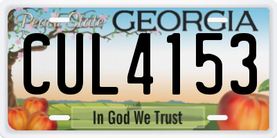 GA license plate CUL4153