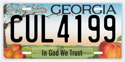 GA license plate CUL4199