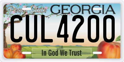 GA license plate CUL4200
