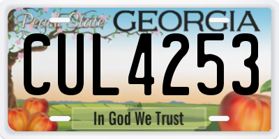 GA license plate CUL4253