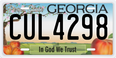 GA license plate CUL4298