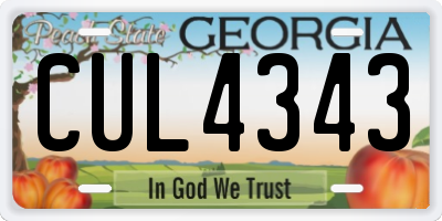 GA license plate CUL4343
