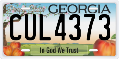 GA license plate CUL4373