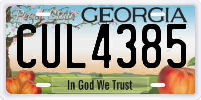 GA license plate CUL4385